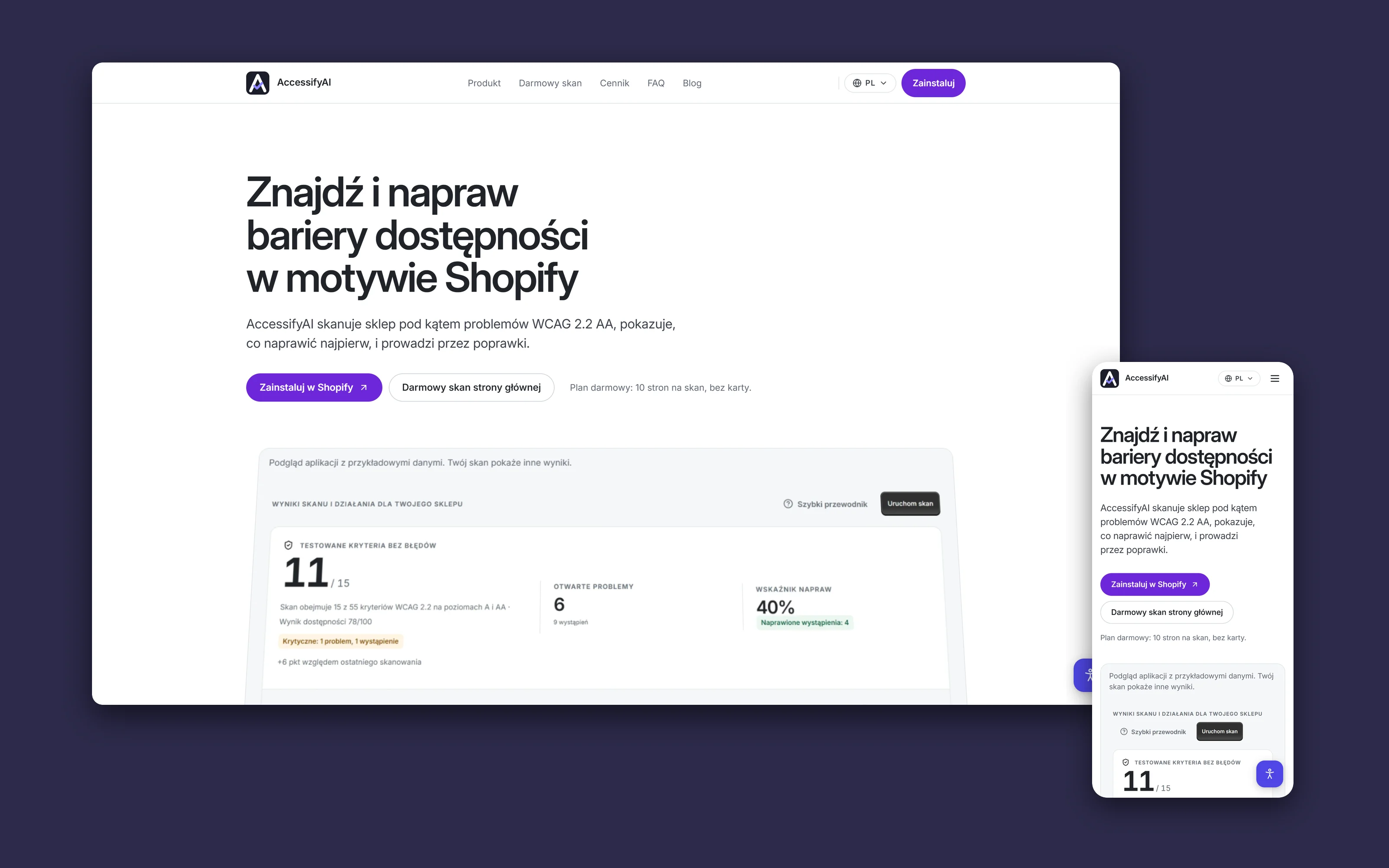 AccessifyAI, Aplikacja dostępności dla Shopify