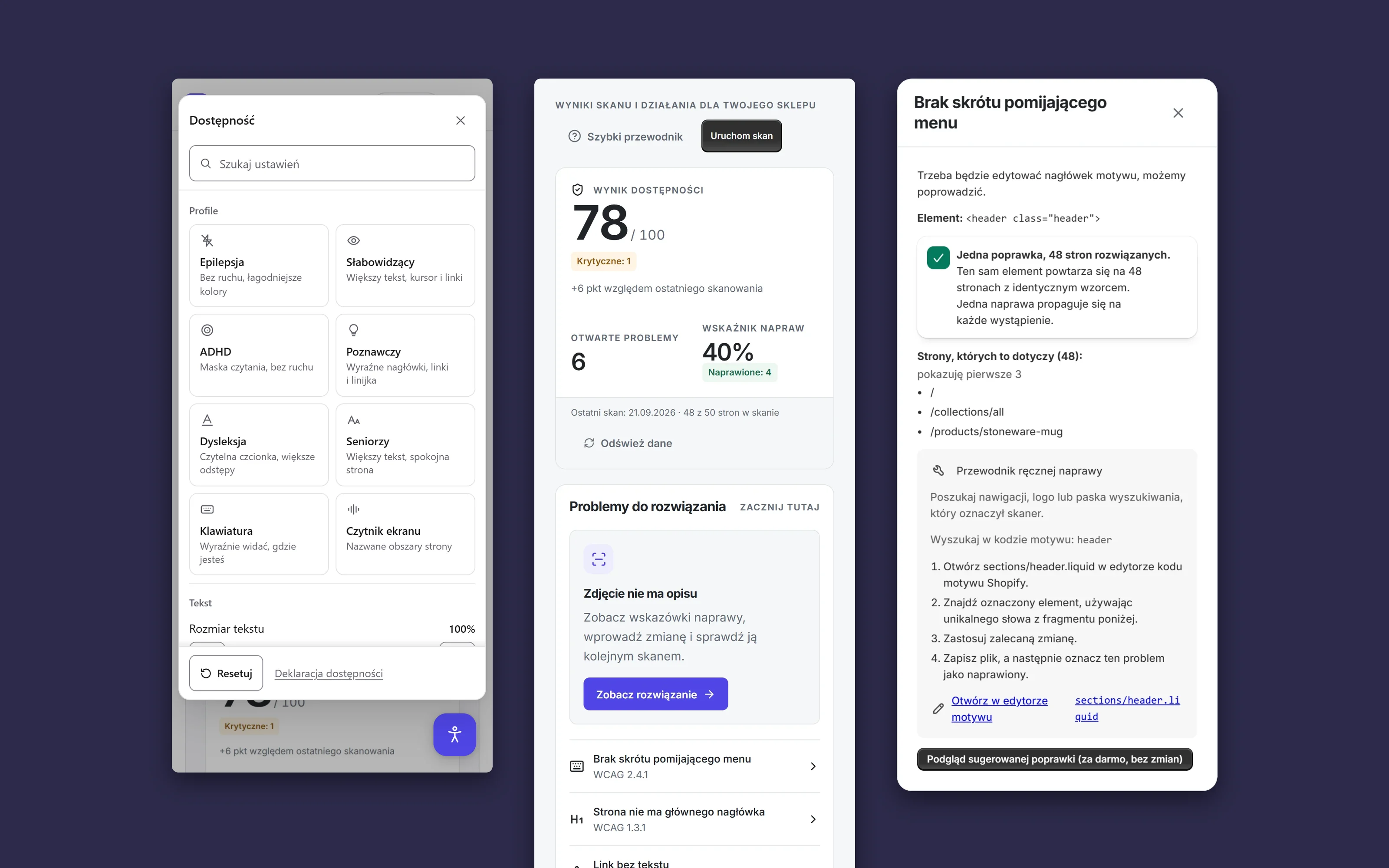 AccessifyAI, Aplikacja dostępności dla Shopify