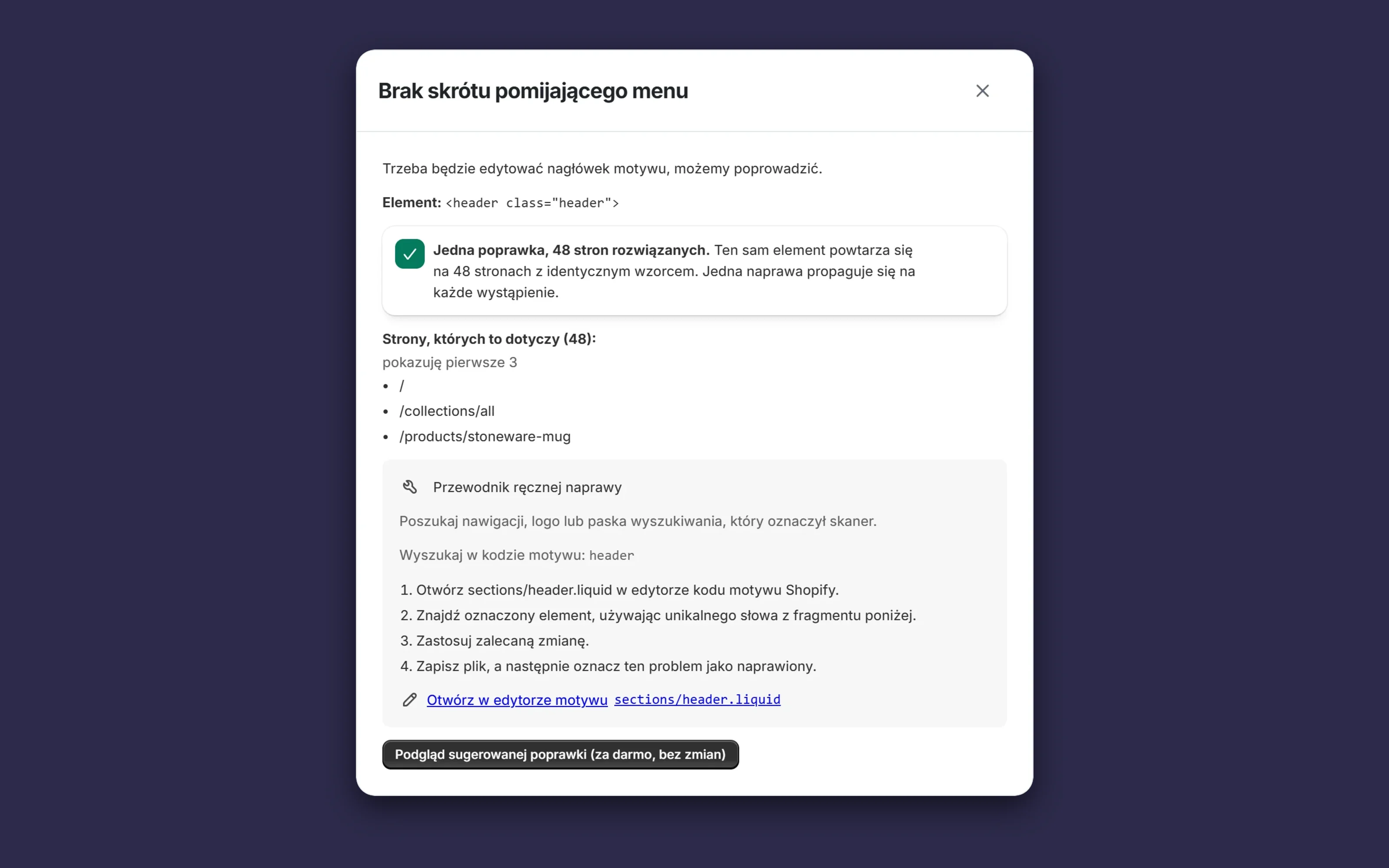 AccessifyAI, Aplikacja dostępności dla Shopify