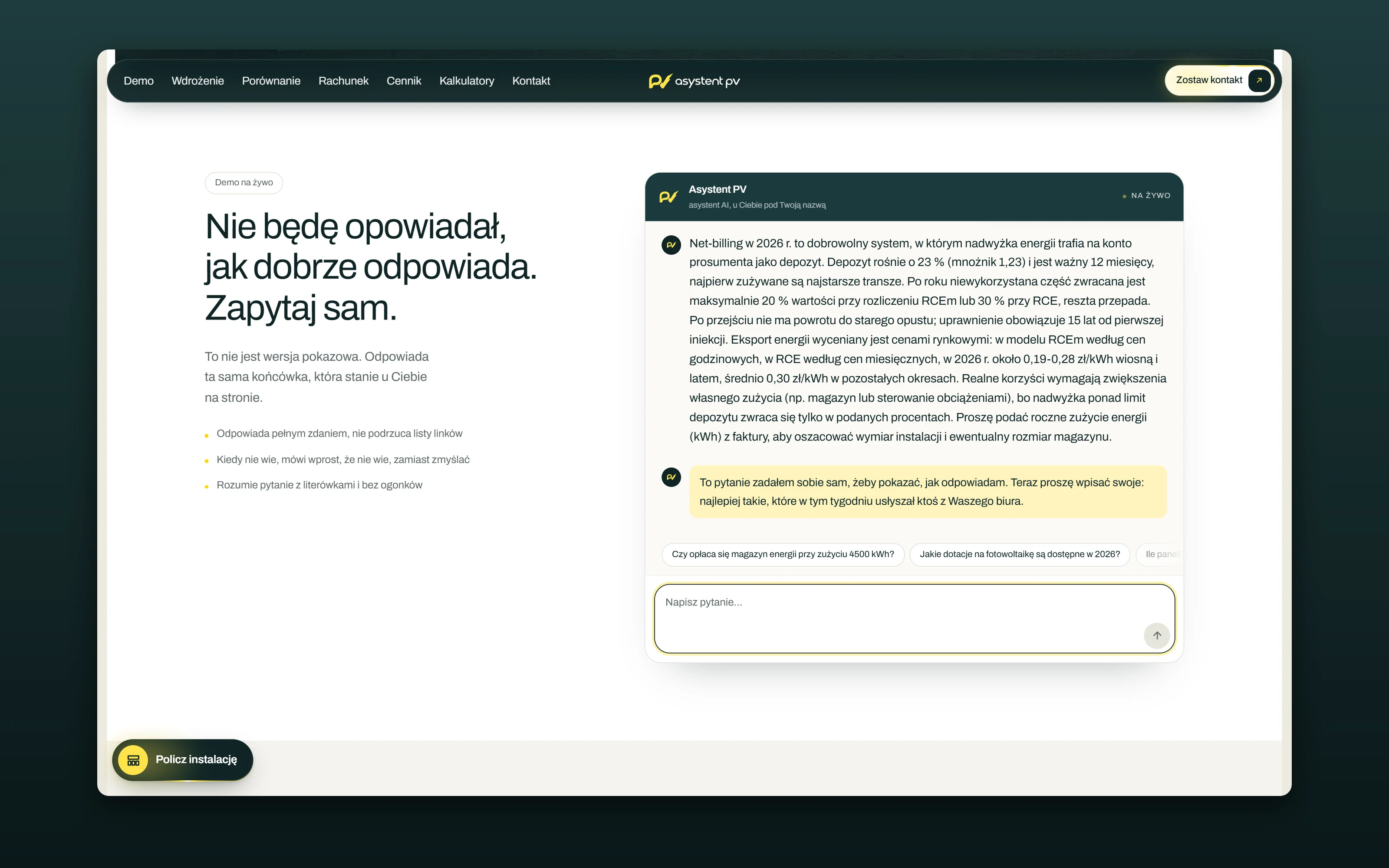 Asystent PV, Asystent AI dla firm fotowoltaicznych
