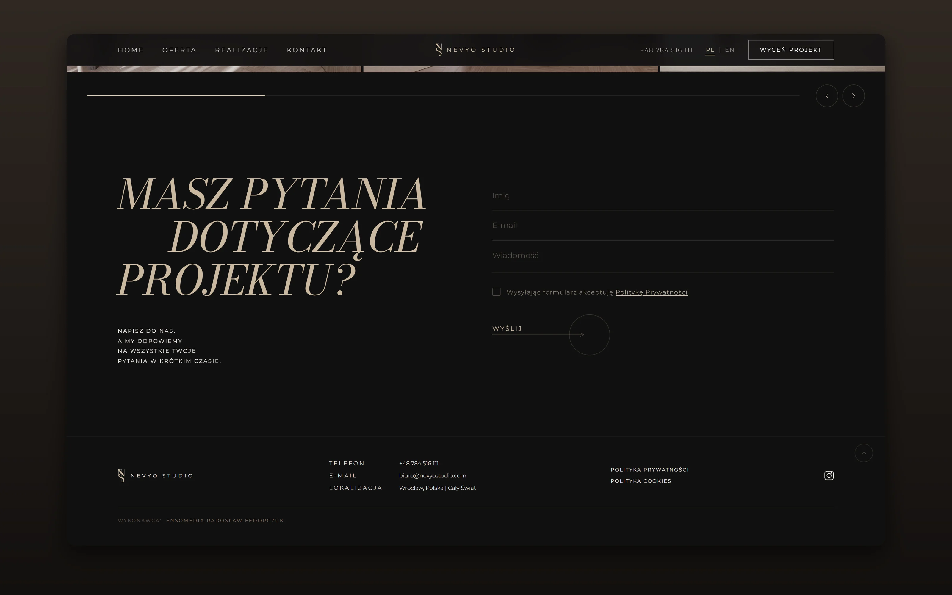 nevyo, Premium interior design website
