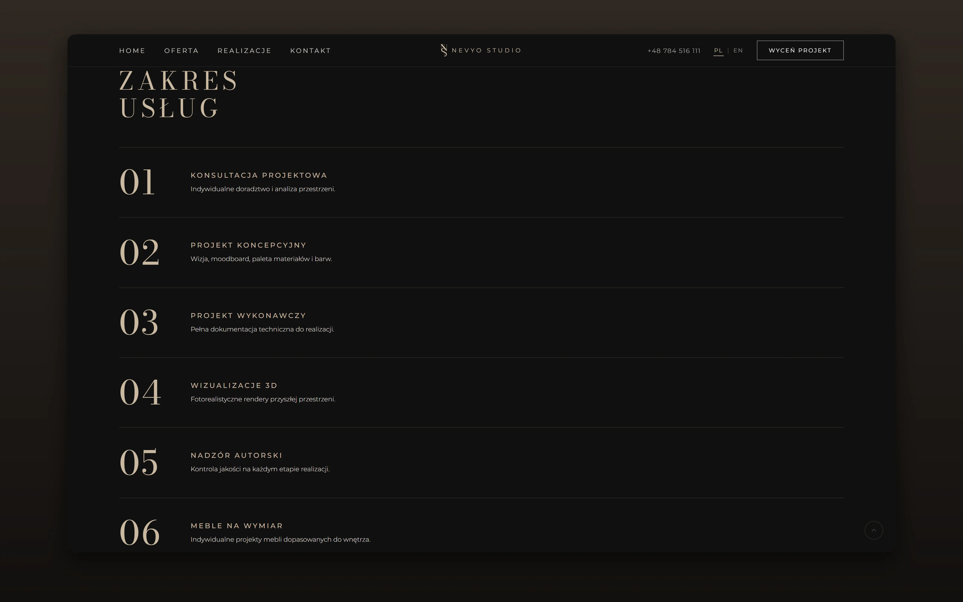 nevyo, Premium interior design website