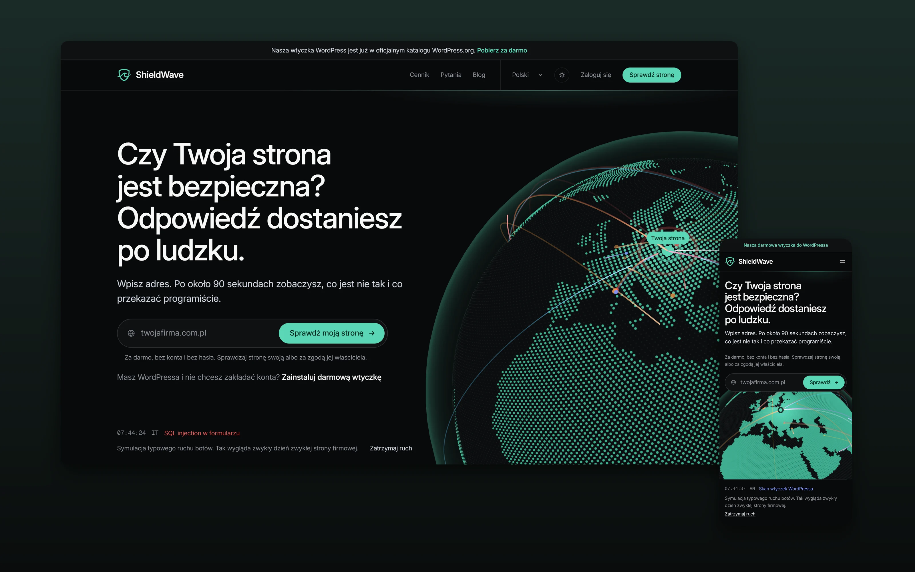 ShieldWave, Skaner bezpieczeństwa stron