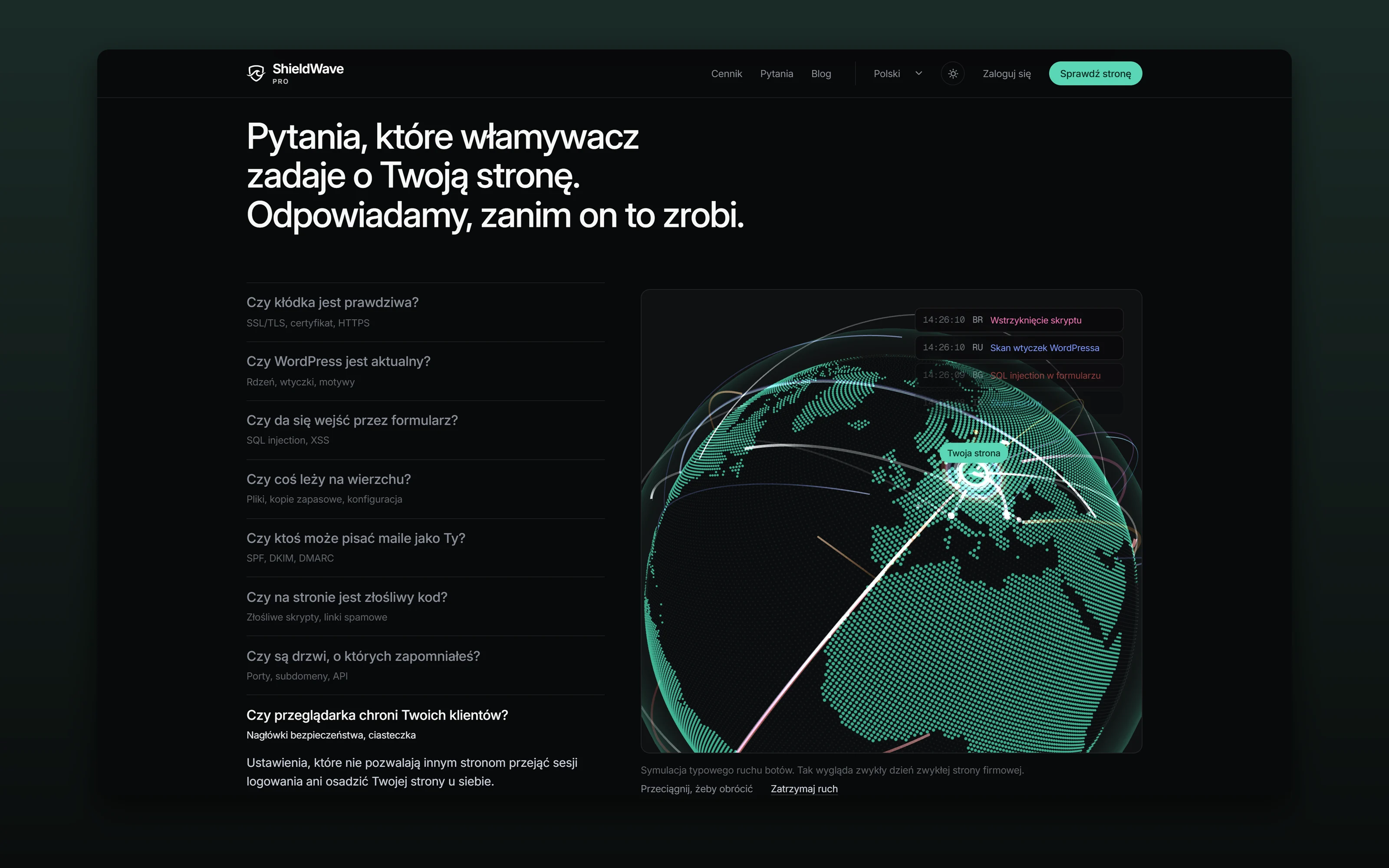 ShieldWave, Skaner bezpieczeństwa stron