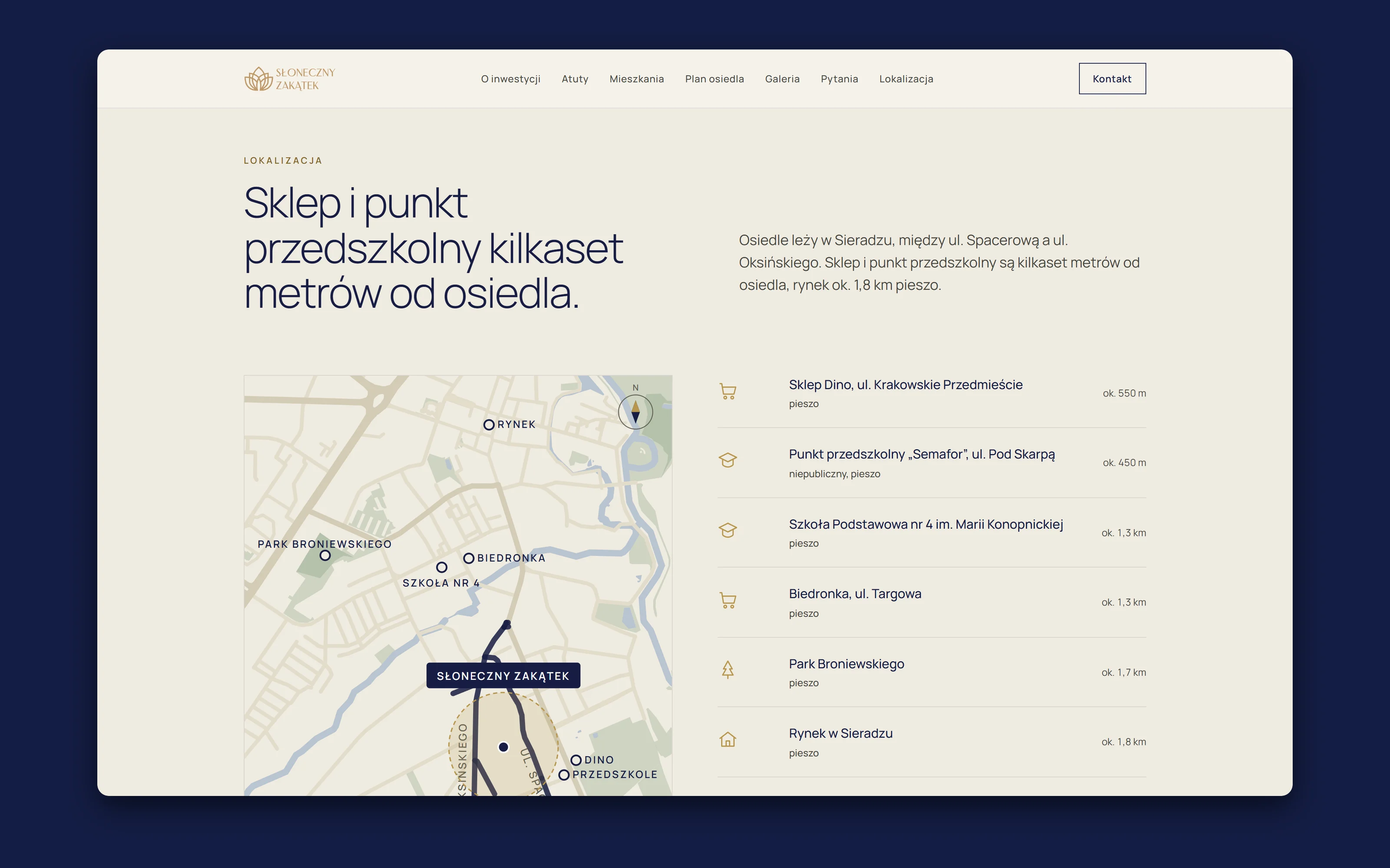 Słoneczny Zakątek, Housing estate website