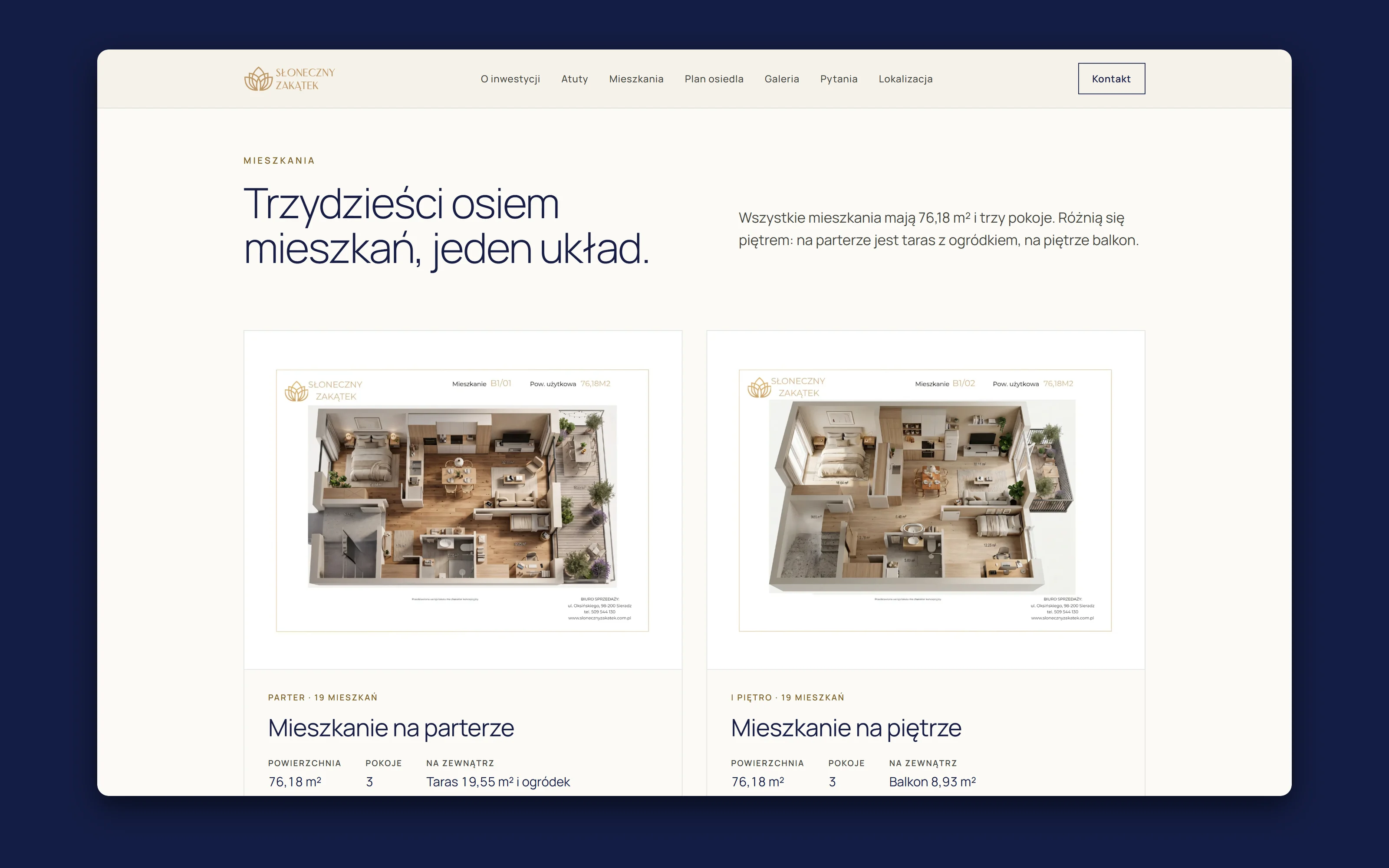 Słoneczny Zakątek, Housing estate website